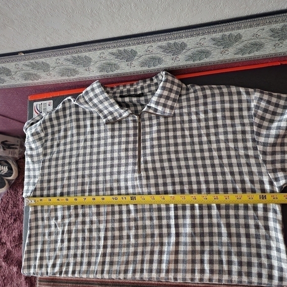 Andree by Unit Plaid Quarter Zip Long Sleeve Shirt Size 1X - Picture 9 of 9